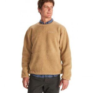 Marmot Men's Aros Sherpa Fleece Crewneck Pullover Tan  M